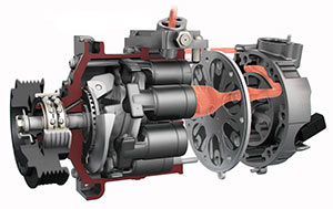 Exploded view of a compresor